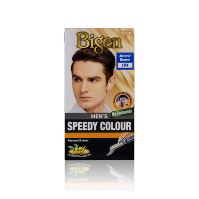 Bigen Mens Speedy Hair Colour Easy & Smooth Application Natural Brown 104