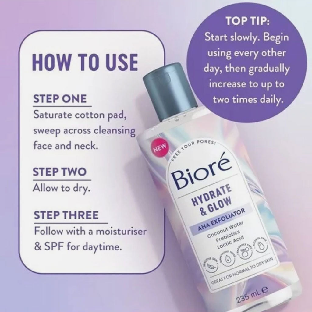 Biore  Hydrate And Glow AHA Exfoliator