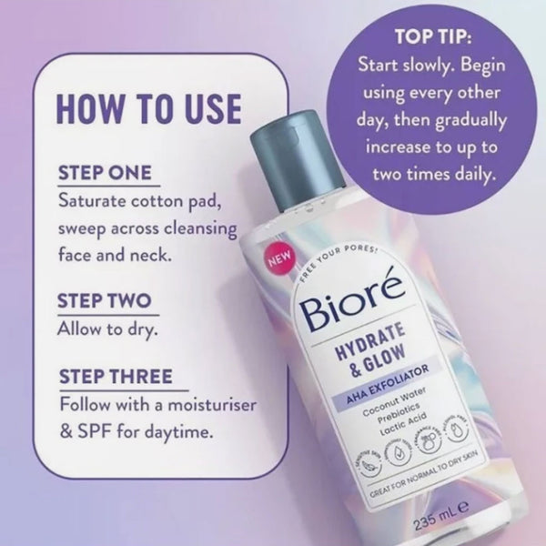 Biore  Hydrate And Glow AHA Exfoliator
