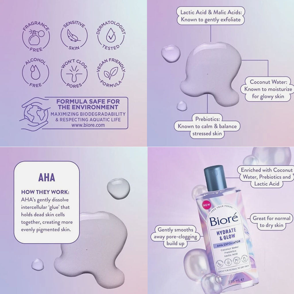 Biore  Hydrate And Glow AHA Exfoliator