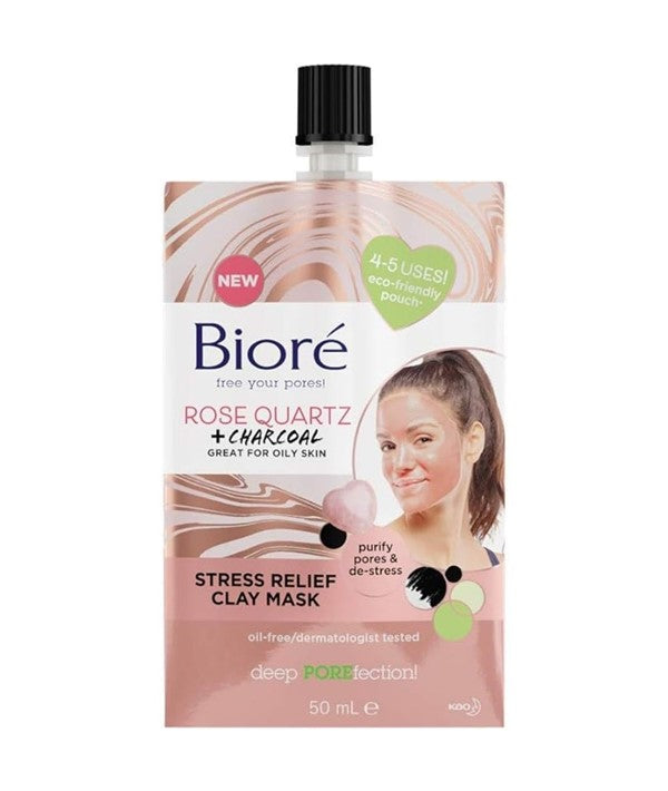 Biore  Rose Quartz Plus Charcoal Stress Relief Clay Mask
