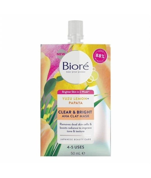 Biore  Yuzu Lemon Papaya AHA Clay Mask