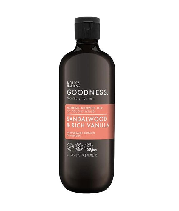 Baylis And Harding  Goodness Men Sandalwood And Rich Vanilla Natural Shower Gel