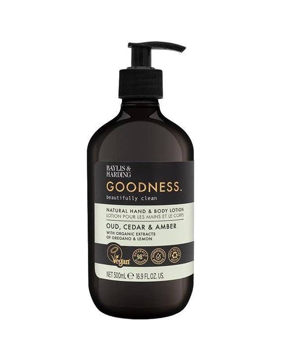 Baylis And Harding  Goodness Oud Cedar And Amber Natural Hand Body Lotion
