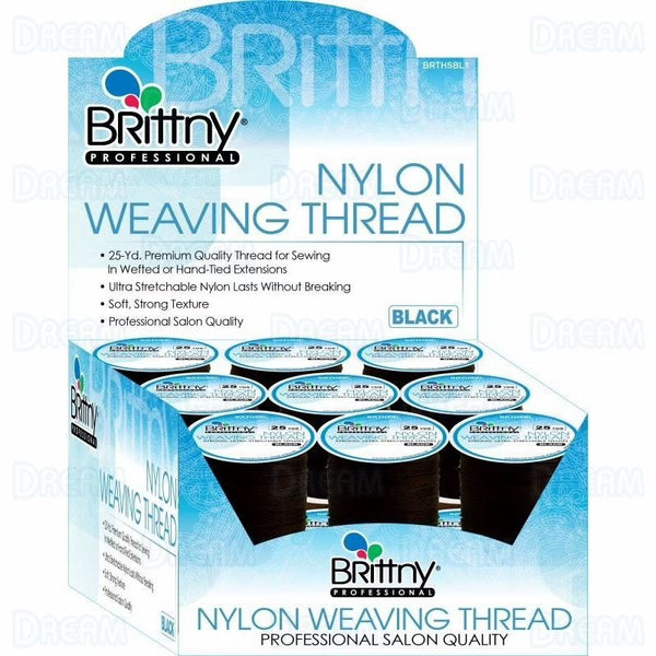 Brittny Nylon Weaving Thread Black 25 Yds - Afro Hair Boutique