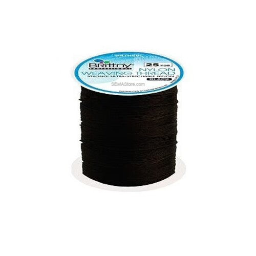 Brittny Nylon Weaving Thread Black 25 Yds - Afro Hair Boutique