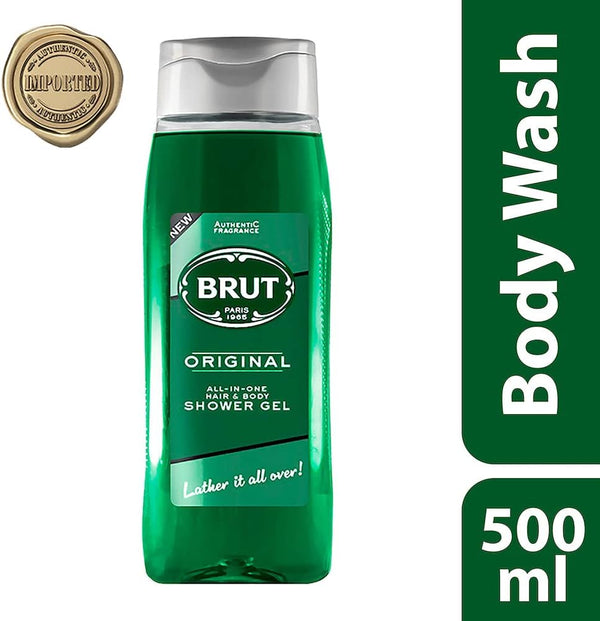 Brut Original All In One Hair And Body Shower Gel 500ml - Afro Hair Boutique
