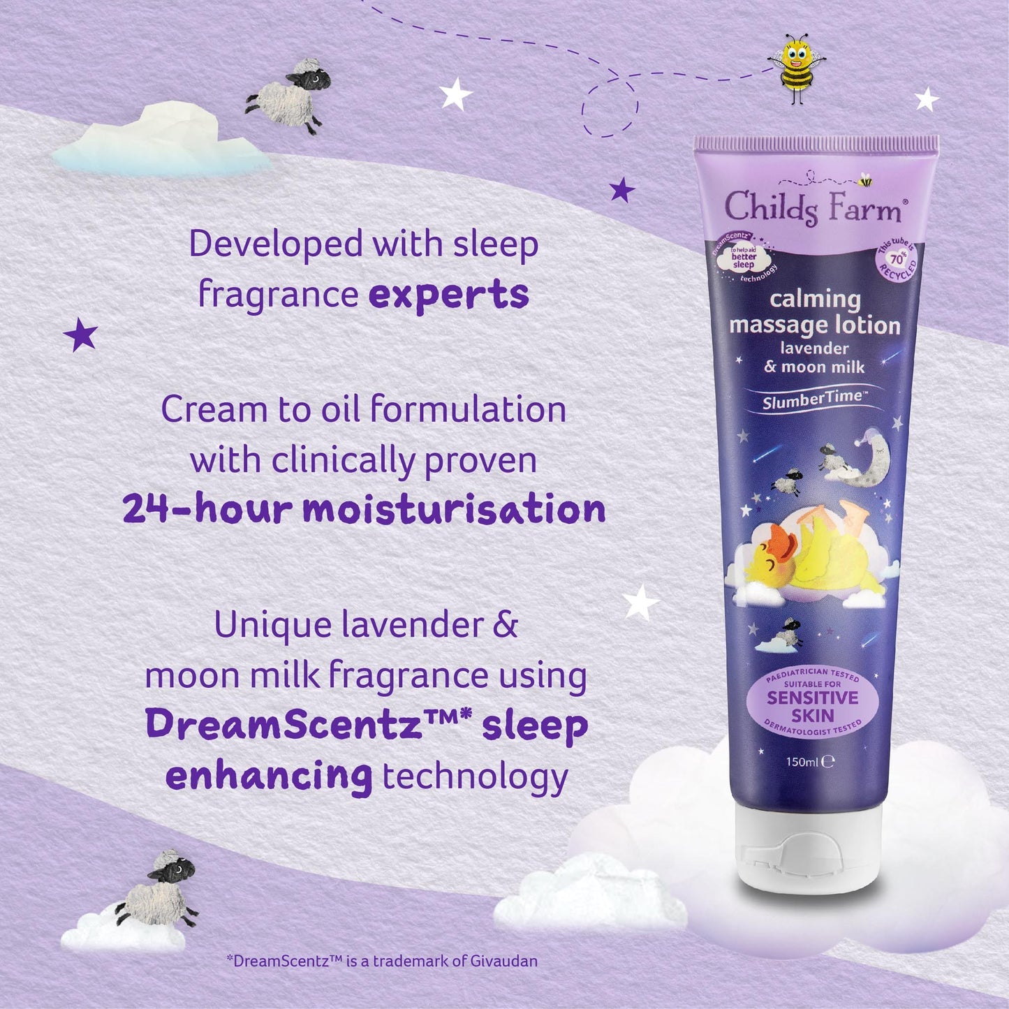 Childs Farm Slumber Time Lavender And Moon Milk Calming Massage Lotion 150ml