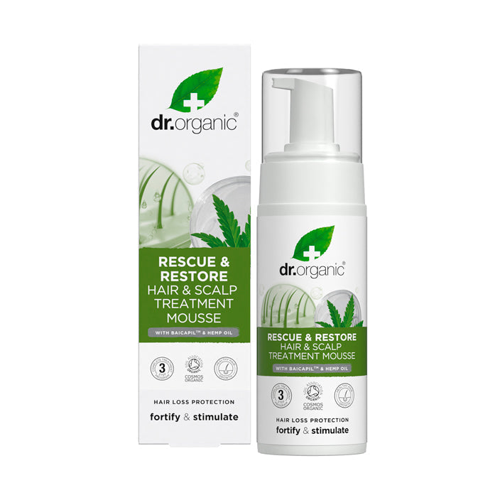 Dr Organic Bioactive Organic Hemp Oil Restoring Hair & Scalp Treatment Mousse 150ml