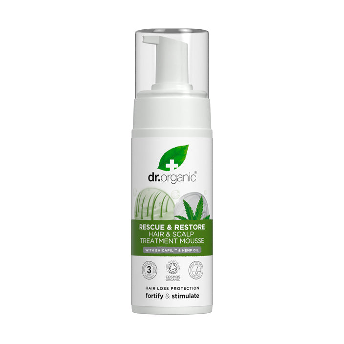 Dr Organic Bioactive Organic Hemp Oil Restoring Hair & Scalp Treatment Mousse 150ml