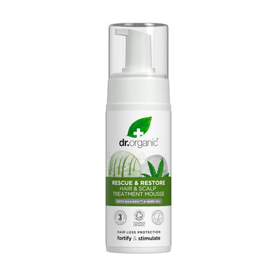 Dr Organic Bioactive Organic Hemp Oil Restoring Hair & Scalp Treatment Mousse 150ml