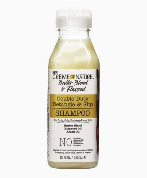 creme of nature Butter Blend And Flaxseed Double Duty Detangle And Slip Shampoo