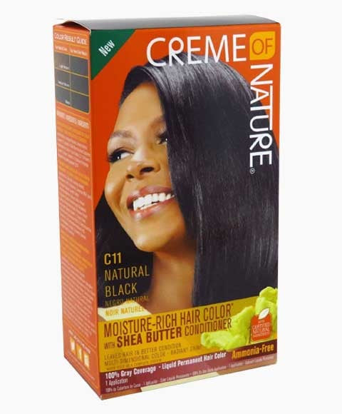 creme of nature Moisture Rich Hair Color With Shea Butter Conditioner C11 Natural Black