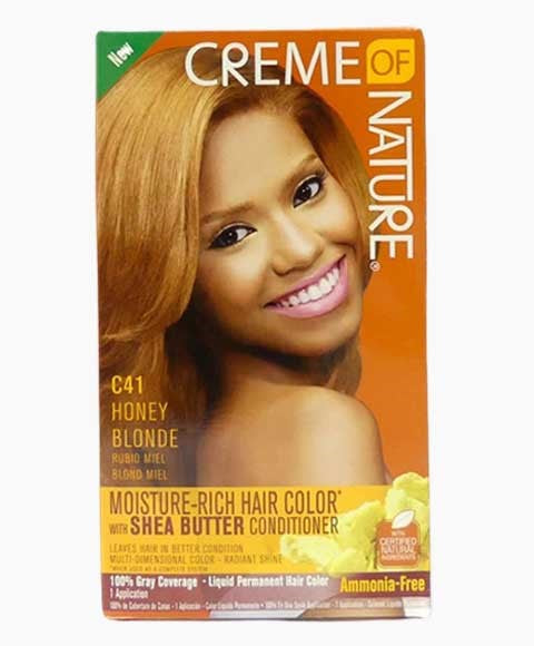 creme of nature Moisture Rich Hair Color With Shea Butter Conditioner C41 Honey Blonde