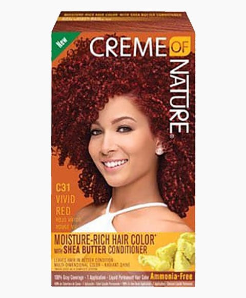 creme of nature Moisture Rich Hair Color With Shea Butter Conditioner C31 Vivid Red