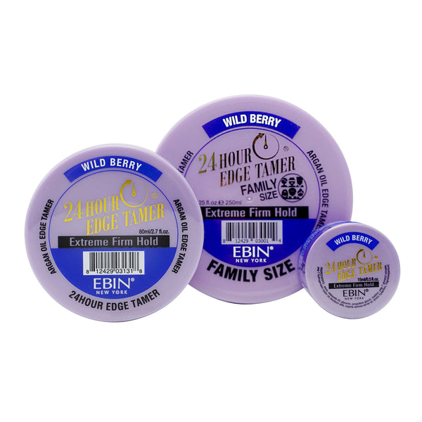 EBIN NewYork 24 Hour Wild Berry Extreme Firm Hold Edge Tamer 15ml, 80ml / 250ml - Afro Hair Boutique