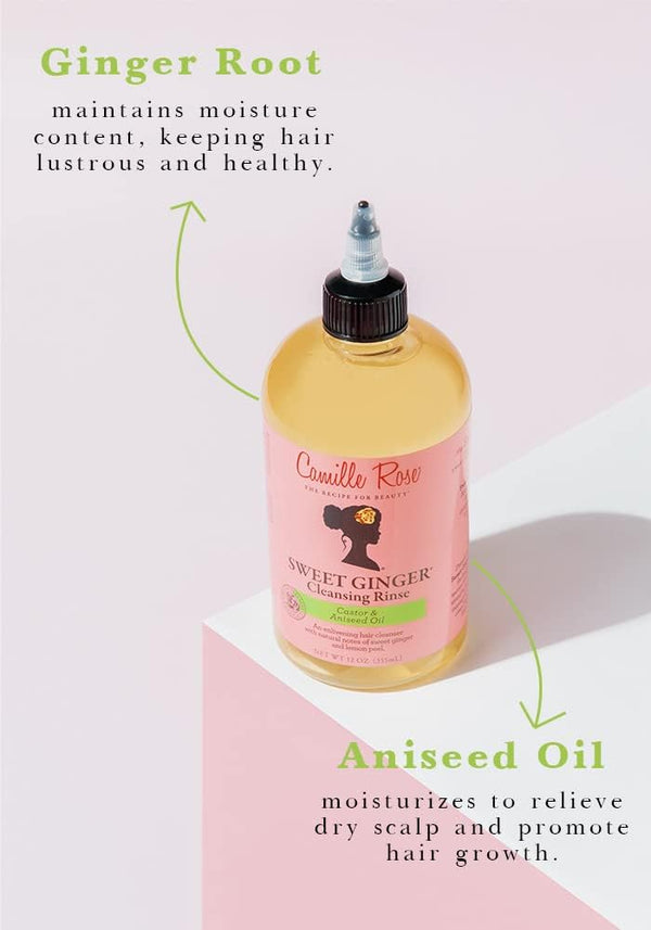 Camille Rose Naturals Sweet Ginger Cleansing Rinse W Castor & Aniseed Oil 355ml - Afro Hair Boutique