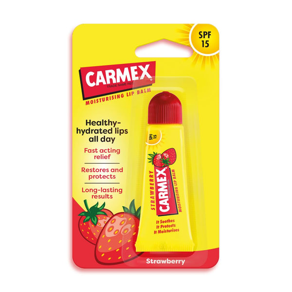 Carma Laboratories Carmex Moisturising Lip Balm Tube Strawberry 10g - Afro Hair Boutique