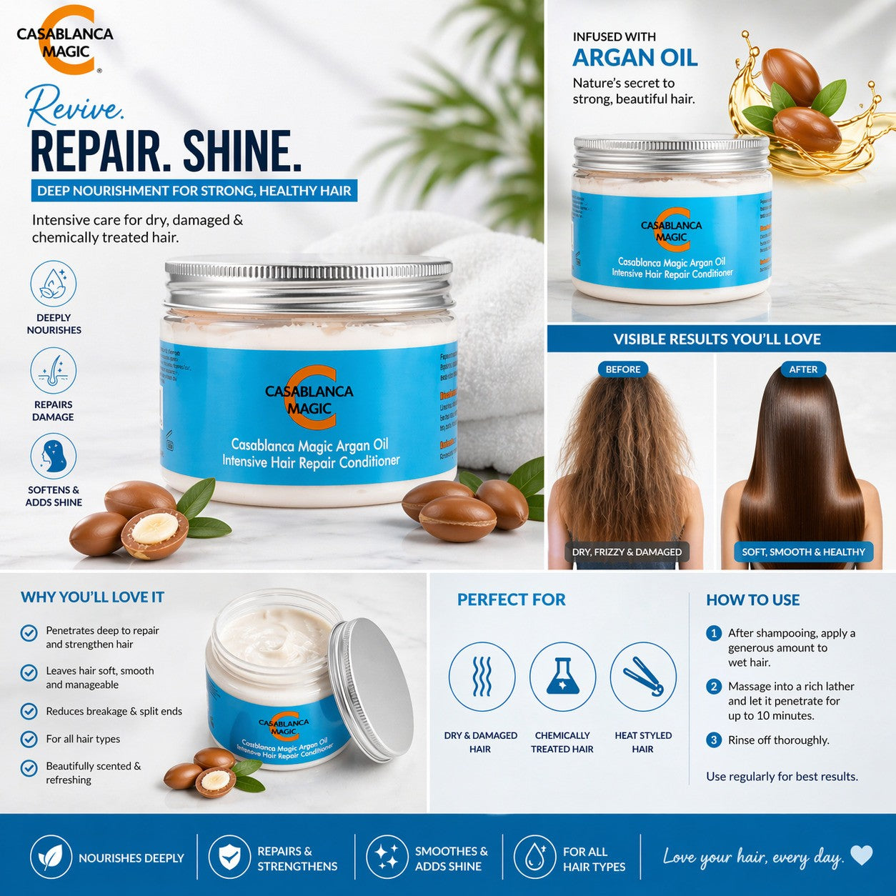 Casablanca Magic Argan Oil Intense Hair Repair Conditioner 450ml