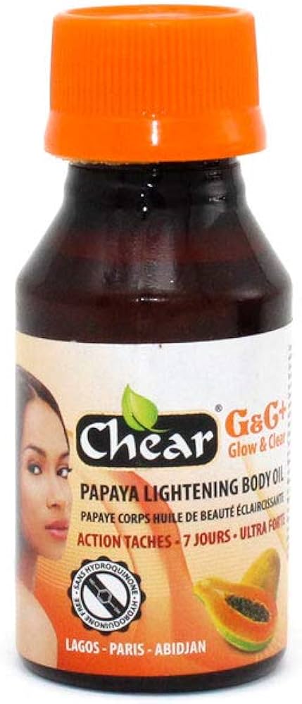 Chear Glow And Clear Plus Papaya Body Oil 60ml