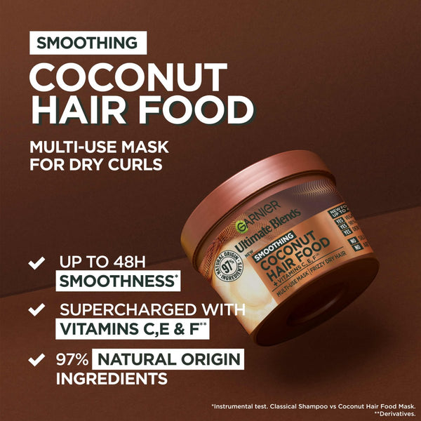 Garnier Ultimate Blends Smoothing Hair Food Coconut 3In1 Hair Mask - Afro Hair Boutique