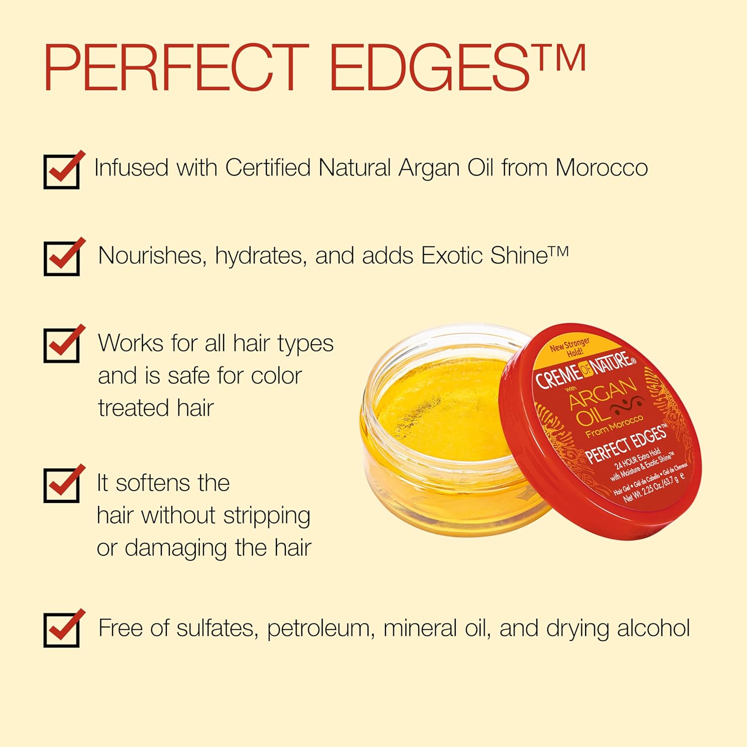 Creme Of Nature Argan Oil Extra Hold Perfect Edges 63g