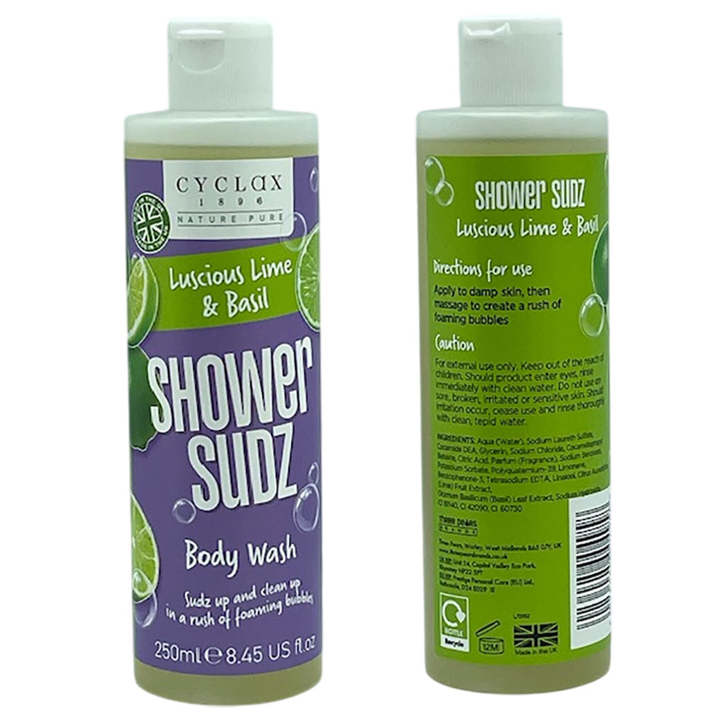 Three Pears Cyclax Luscious Lime And Basil Shower Sudz Body Wash