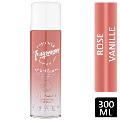 Designer Fragrances Foam Blast Carpet And Upholstery Freshener Rose Vanilla 300ml