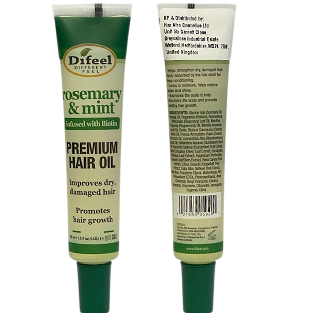 Difeel  Rosemary And Mint Premium Hair Oil Tube