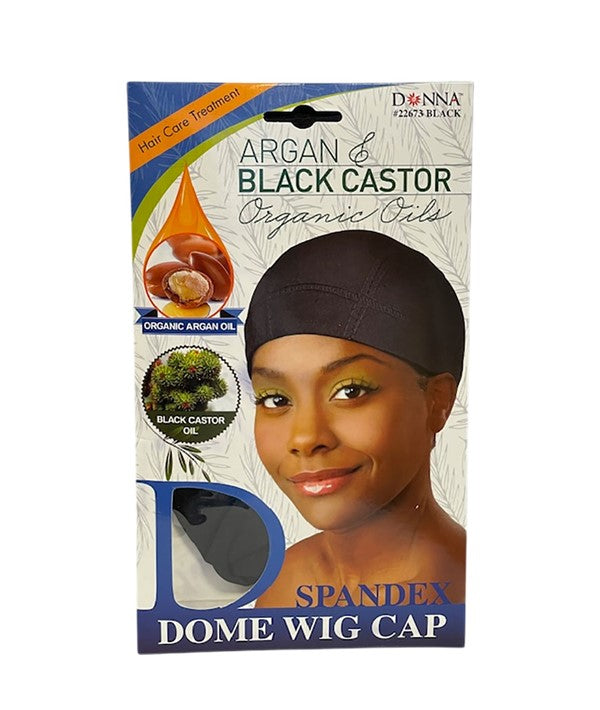 Titan Donna Donna Argan And Black Castor Spandex Dome Wig Cap 22673 Black