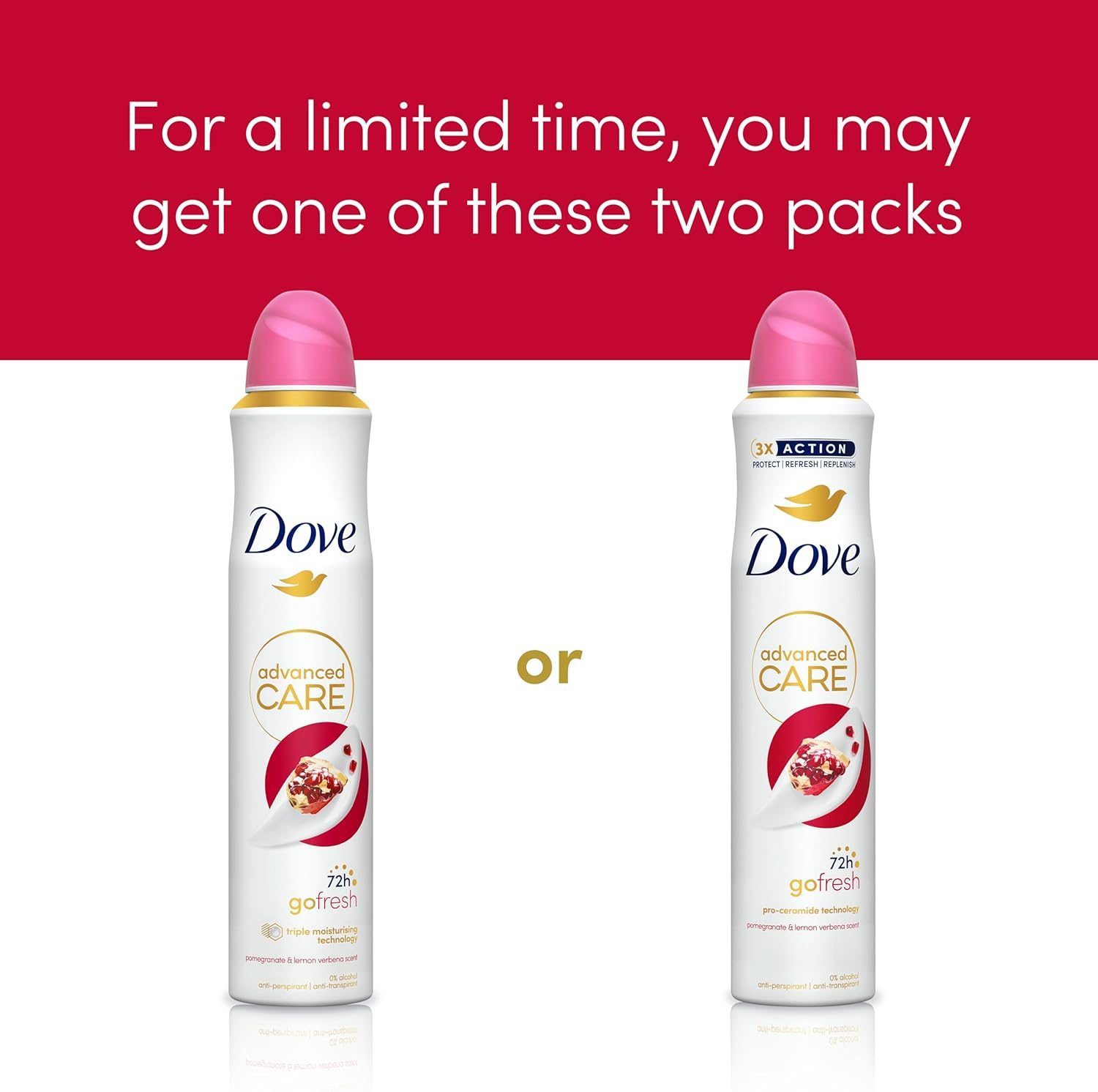 Dove  Advanced Care Pomegranated And Lemon Anit Perspirant Spray