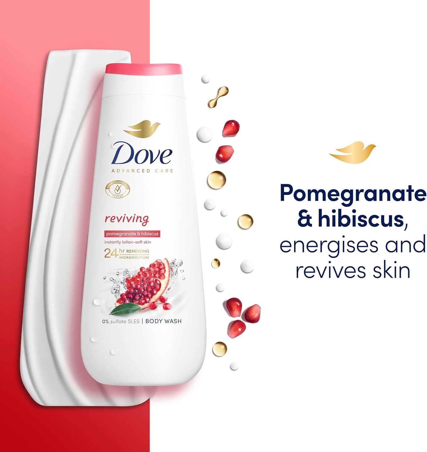 Dove  Advanced Care Reviving Pomegranate And Hibiscus Body Wash