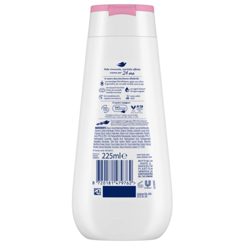 Dove  Illuminating Rice Water And Lotus Flower Shower Gel