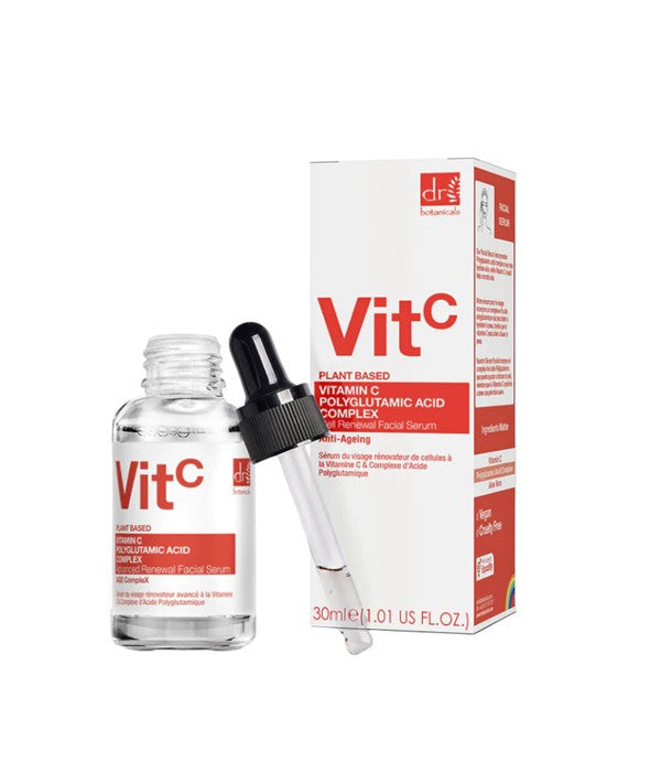 Dr Botanicals  Vit C Plant Based Polyglutamic Acid Advanced Renewal Facial Serum