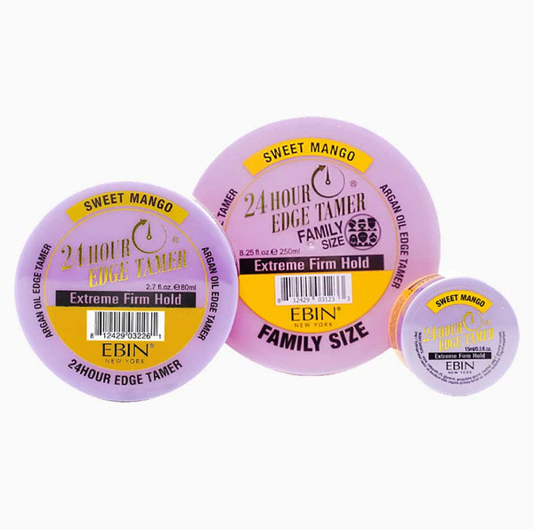 EBIN 24 Hour Edge Tamer Sweet Mango Extreme Firm Hold 80ml, 15ml / 250ml - Afro Hair Boutique