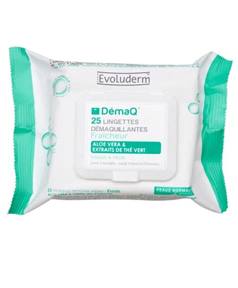 Evoluderm Makeup Remover Wipes With Aloe Vera And Green Tea