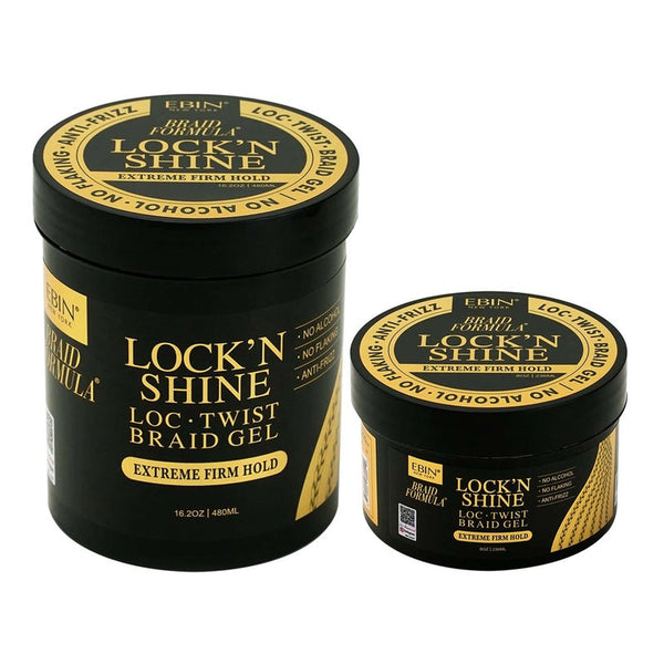 EBIN New York Braid Formula Lock N Shine Extreme Firm Hold Gel 236ml / 480ml - Afro Hair Boutique