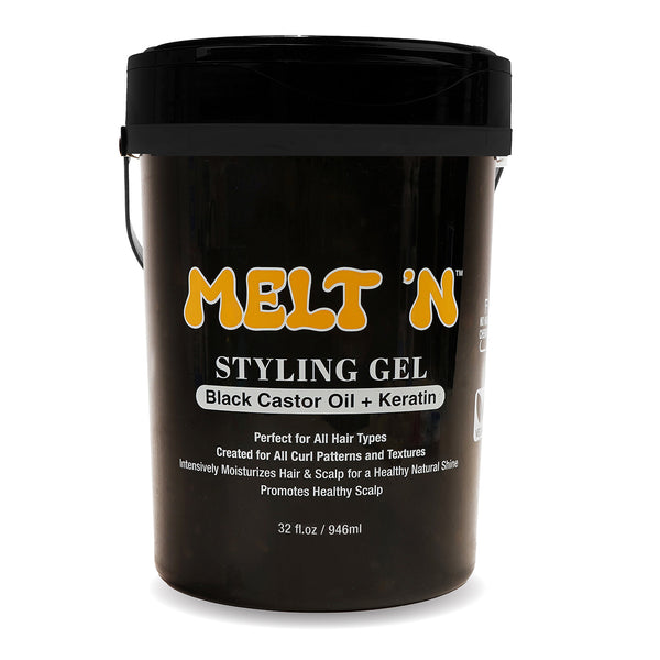 EBIN New York Melt N Black Castor Oil Keratin Styling Gel 480ml / 946ml / 2423ml - Afro Hair Boutique