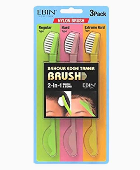 EBIN New York 24 Hour Edge Tamer 2 In 1 Nylon Brush And Comb