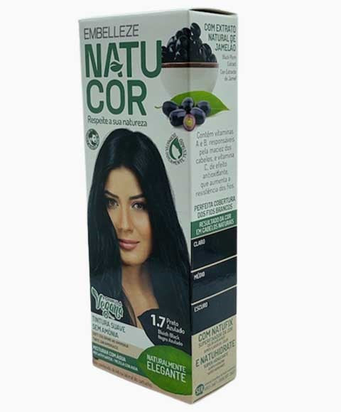 Embelleze Natucor Vegan Ammonia Free Permanent Color 1.7 Bluish Black