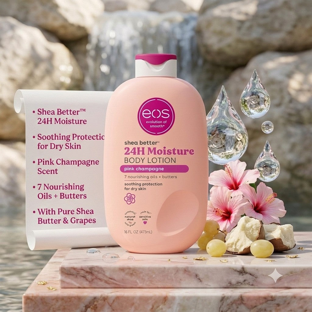 Eos  Shea Better 24H Moisture Pink Champagne Body Lotion
