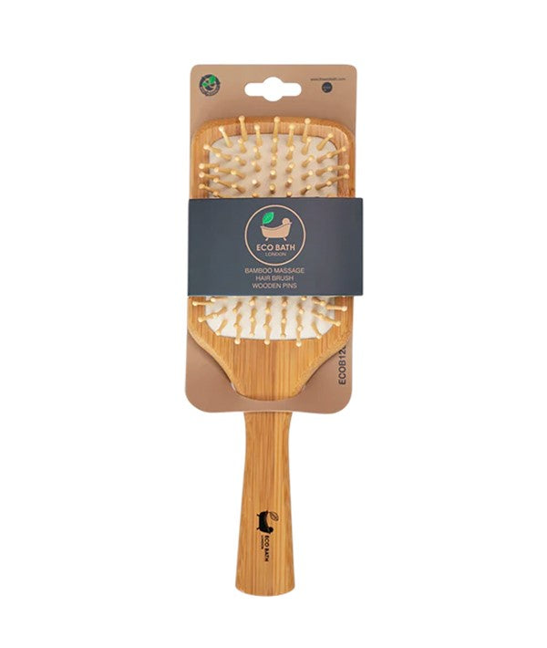 Eco Bath London  Bamboo Massage Hair Brush Wooden Pins