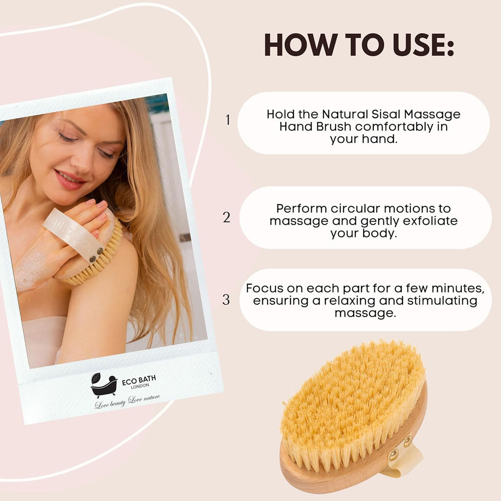 Eco Bath London  Natural Bristle Massage Hand Brush