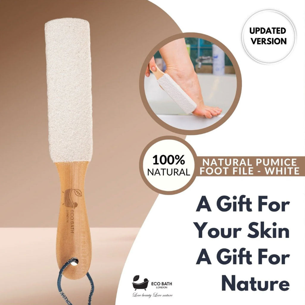 Eco Bath London  Natural Pumice Foot File Curved White
