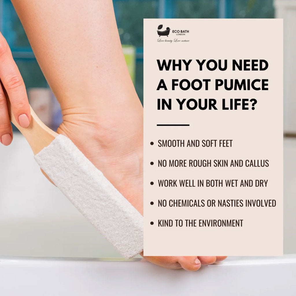 Eco Bath London  Natural Pumice Foot File Curved White