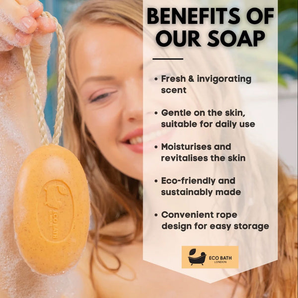 Eco Bath London  Soap On A Rope Apricot