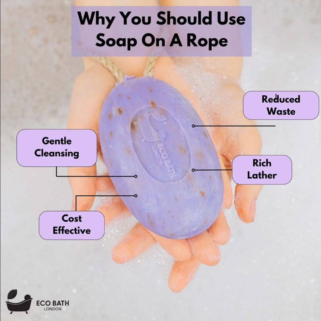 Eco Bath London  Soap On A Rope Lavender
