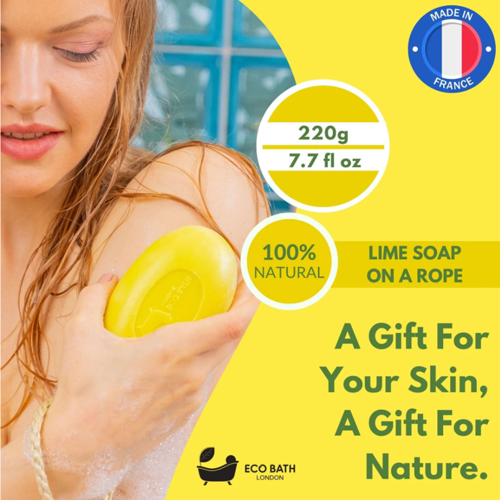 Eco Bath London  Soap On A Rope Lime