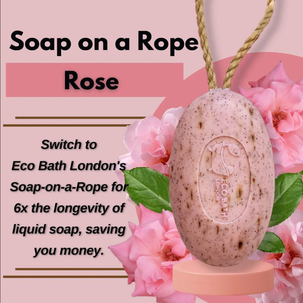 Eco Bath London  Soap On A Rope Rose