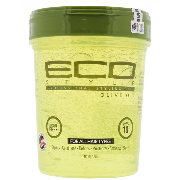 ECO Style Professional Styling Gel Olive Oil Max Hold Alcohol - All Sizes - Afro Hair Boutique